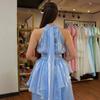 Spring and Autumn New European and American Women's Clothing Neck Collar Cake Dress Sleeveless Long Dress Temperament Swinging Dress