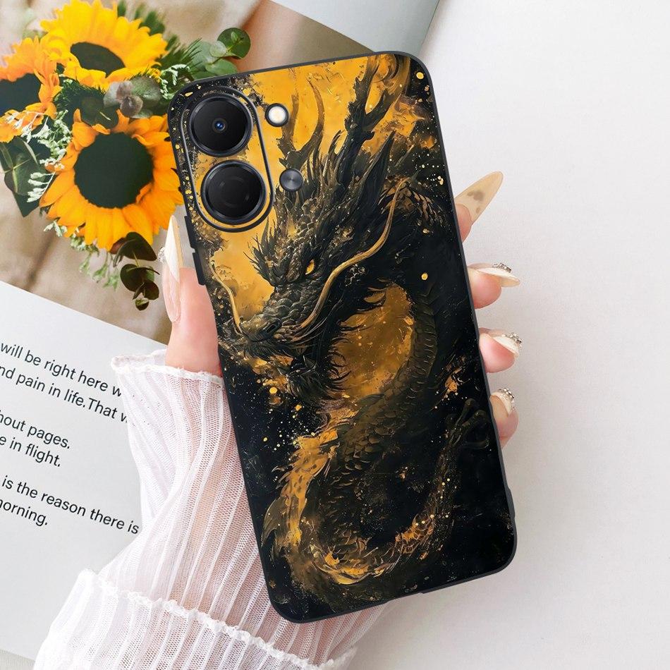 For Tecno Spark Go 3 2026 Cool Dragon Tiger Pattern Phone Case For Tecno Spark Go3 KN3 Black Silicone Soft Cases Bumpers