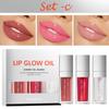 3Pcs/set Lip Oil Lip Gloss Water-glossy Mirror Lip Glaze Lip Makeup Cosmetics Lip Care
