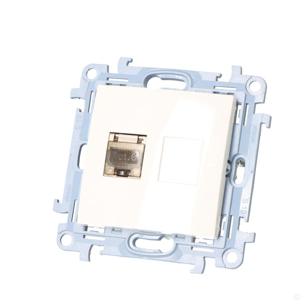 Single Computer Socket RJ45 Category 6 Shielded (module), White