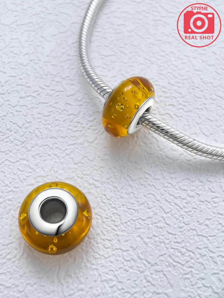 Charms Plata Copper Colors Bubble Glass Beads Charm Beads Charm Pendant For Original Bracelet For Women Diy Jewelry Love Gift