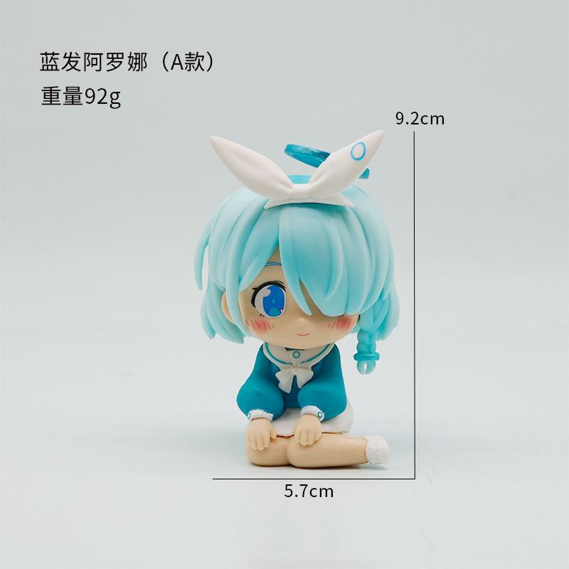 Blue Archive Arona Plana 2pcs Q Version Kawaii Anime Pvc Figurine Mini Statue Desktop Ornament Car Decor Collectible Model Toys
