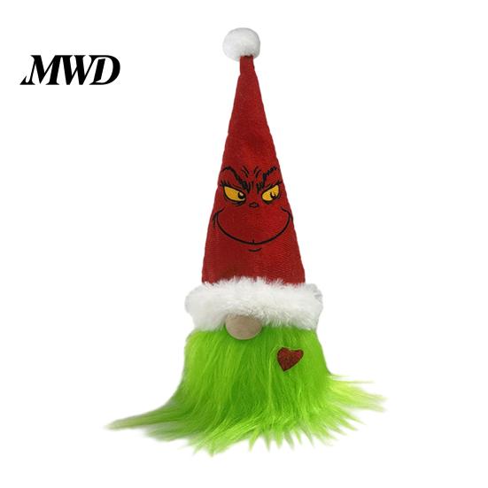Festive Party Hanging Ornaments Christmas Tree Green Haired Plush Ornament, Stuffed Animal Doll Dwarf Living Room Ornament Figurine, Supplies
