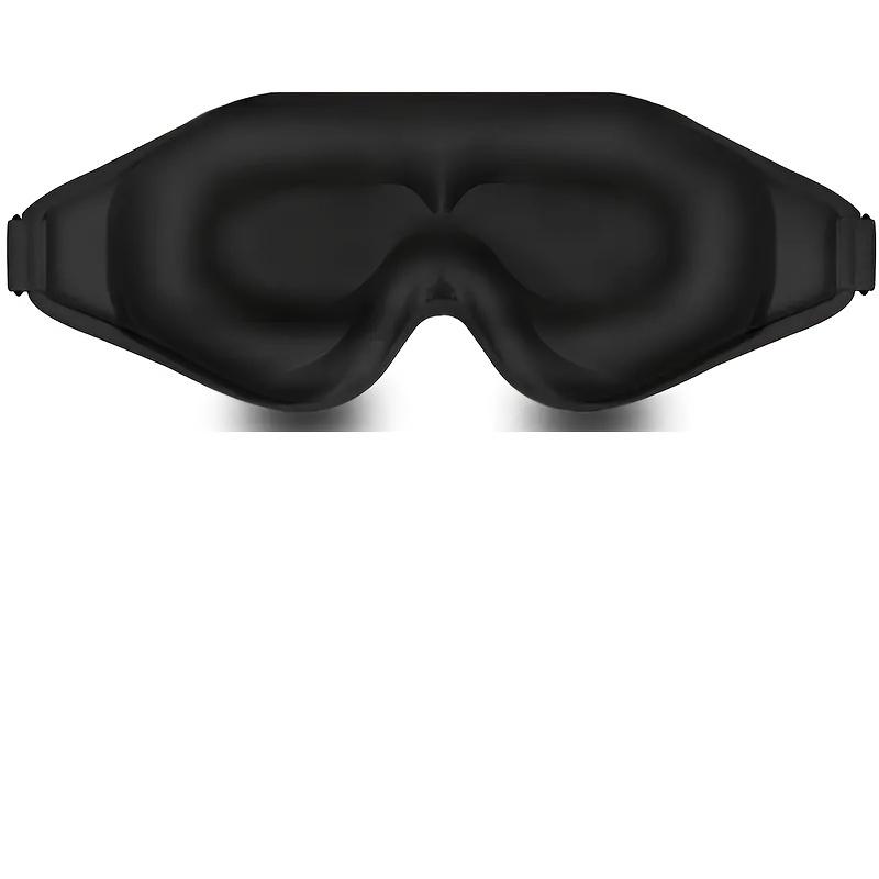 

3D контурная маска для сна - Мягкая светоблокирующая повязка на глаза с регулируемым ремешком для сна, путешествий, ночной смены, йоги и медитации 1pc чёрный