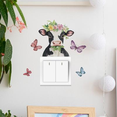 Personalisierte Schmetterlingskopf-Aufkleber für das Schlafzimmer, das Wohnzimmer und den Eingangsschalter zur Verschönerung der Hauswand