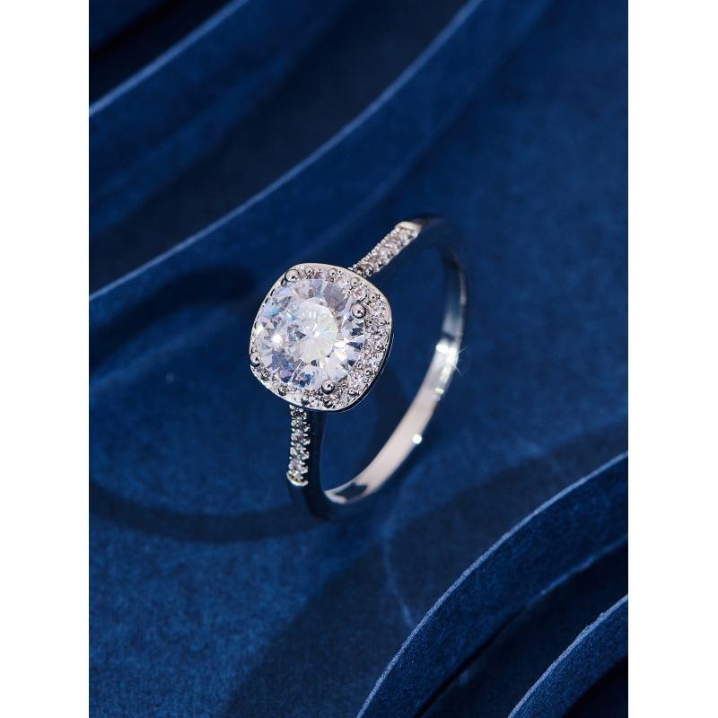 Wih rectangular zircon studded with diamond ring wind wedding ring no. 6