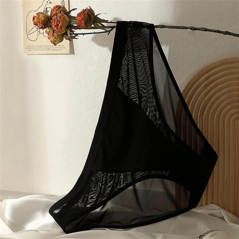 3 PZ Culotte da Donna Taglia Forte Rete Trasparente Bikini Slip Trasparenti Biancheria Intima da Donna Vestibilità 35-100kg