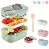 Cutie de prânz Bento spațioasă, fără Bpa, de 40,5 oz, pentru adulți - rezistentă la scurgeri, la cuptorul cu microunde și la mașina de spălat vase, cu 4 compartimente