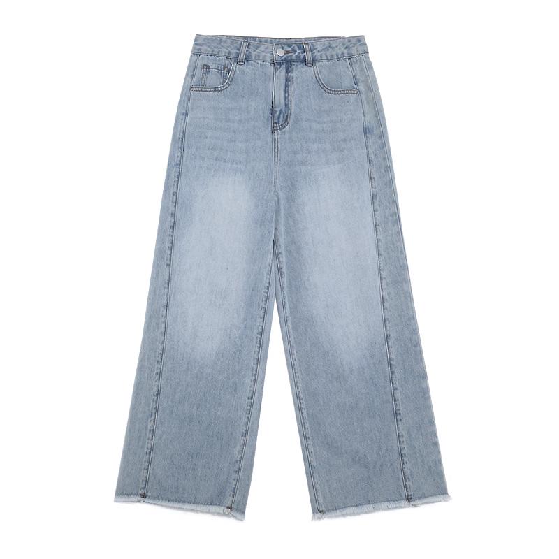 Betu Women's Frayed Wide-Leg Denim Pants