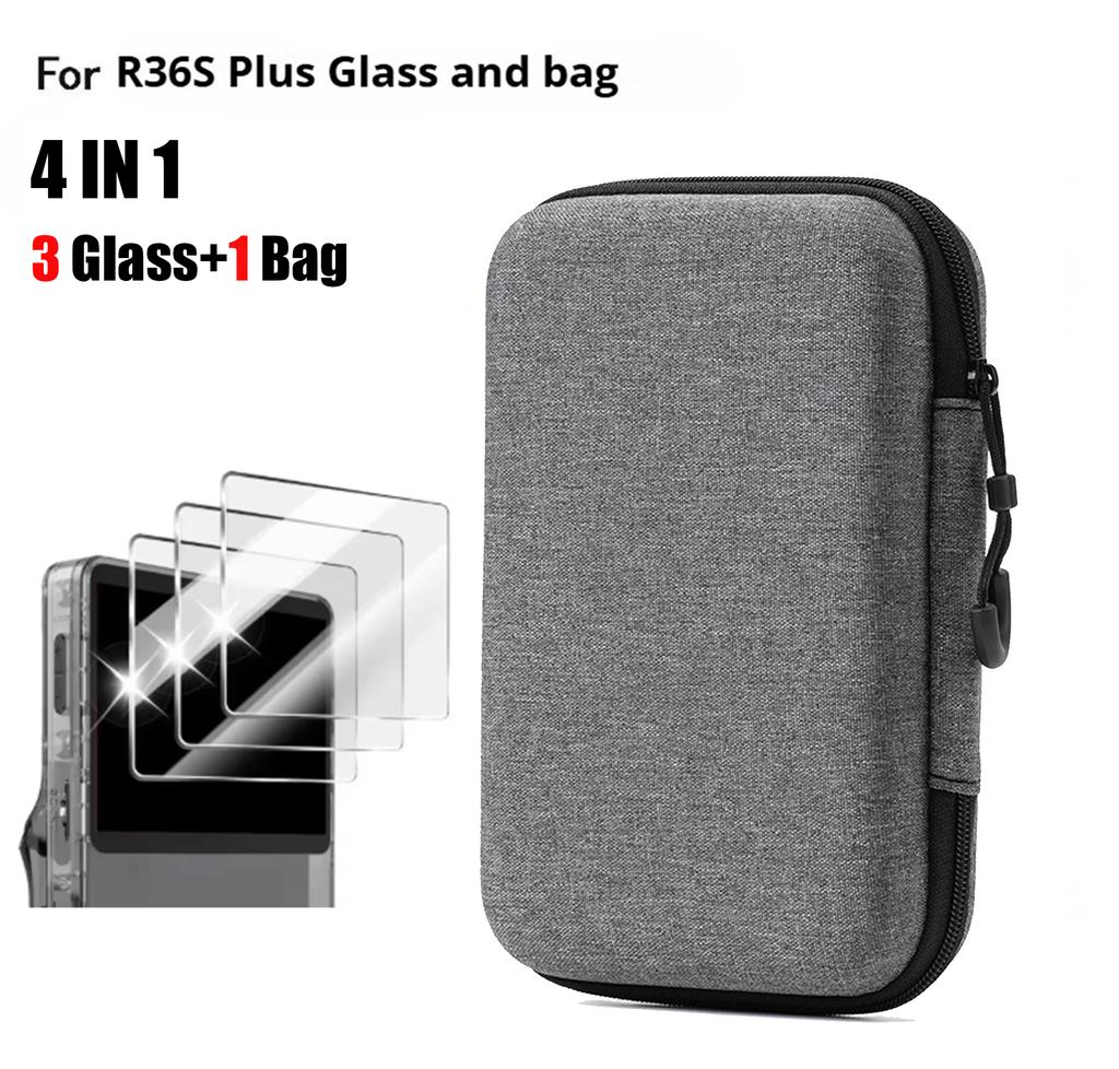 Original BOYHOM R36S PLUS Storage Bag EVA Shockproof Hard Shell Case Tempered Glass Protector Silicone Skin Game Accessories