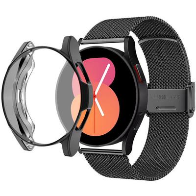 Bracelet + Case with Screen Protector for Samsung Galaxy Watch 5 44mm, Black