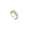 Adjustable Zircon Leaf Ring - Trendy, Simple, and Stylish Women's Finger Jewelry