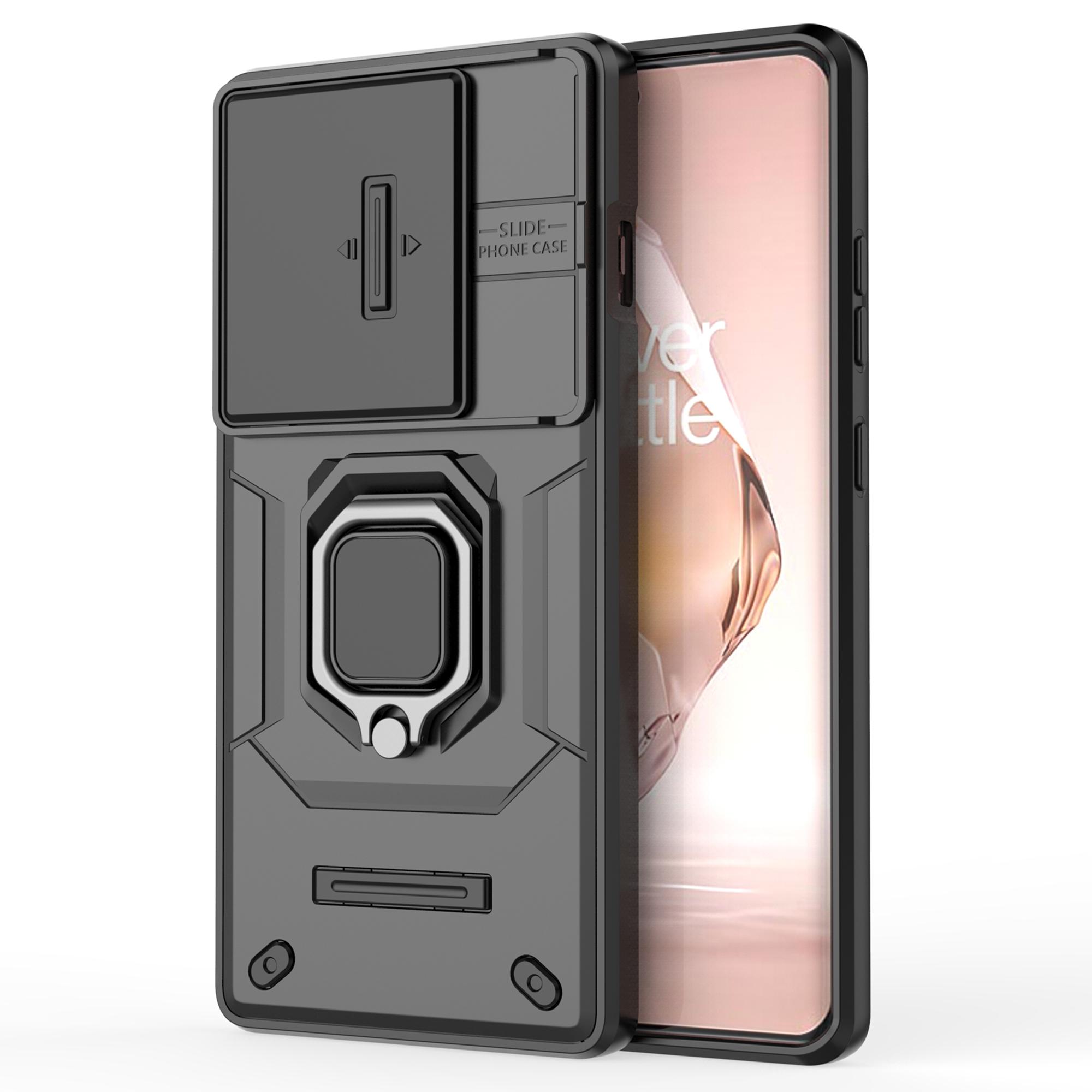 

For OnePlus Ace 3 5G/OnePlus 12R 5G Case PC+TPU Phone Cover with Slide Lens Lid Purple