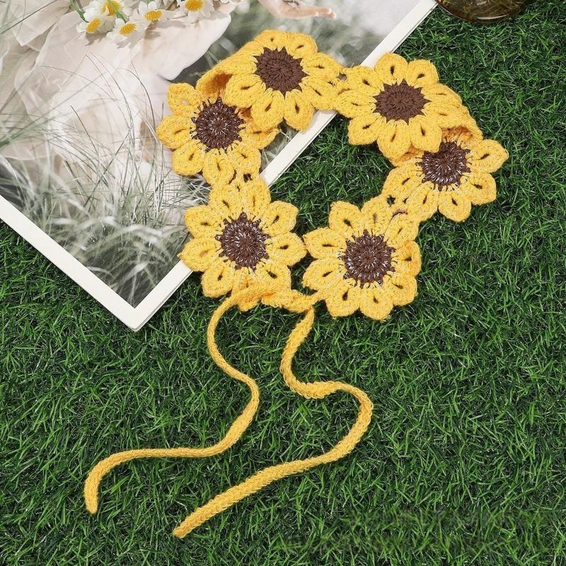 Stylish Heartedly Designed Knitted Flower Headband for Hawaii Beach Travels