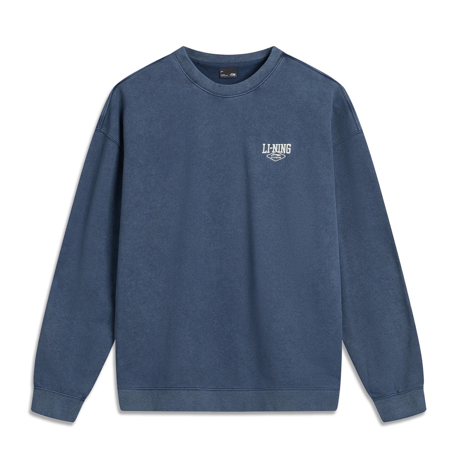 

Li Ning Спортивный стиль жизни Повседневная Толстовка свободного кроя с ретро-принтом букв Унисекс толстовка Ночной навигационно-синий AWDVC11-8