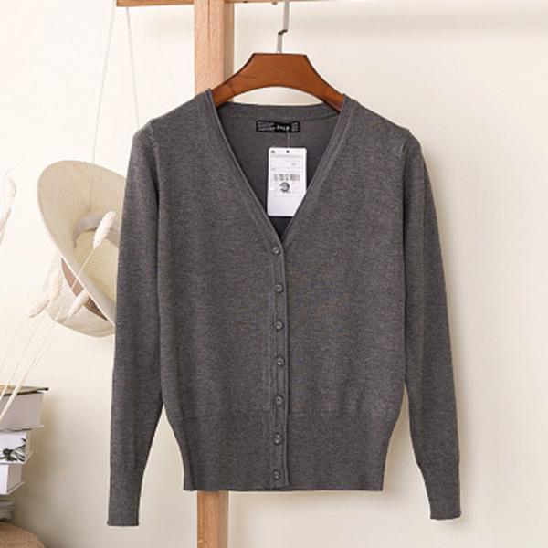 Women Spring and Autumn Casual Long Sleeve Cardigan Knitwear