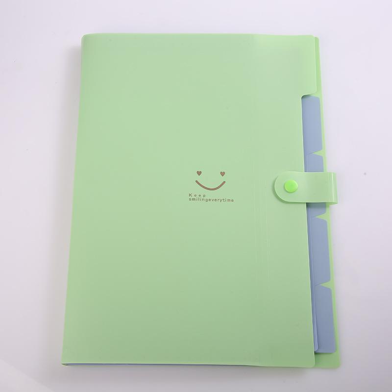 Smiley Pp Folder A4 Information Book Spot Five Grid Smile File Bag Purple Button
