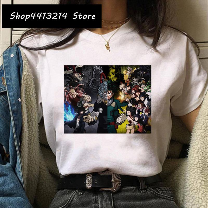 Cartoon Women My Hero Academia T Shirt Tee Funny Himiko Toga Clothing Boku No Hero Academia Harajuku 2021 Tshirt Female Ulzzang