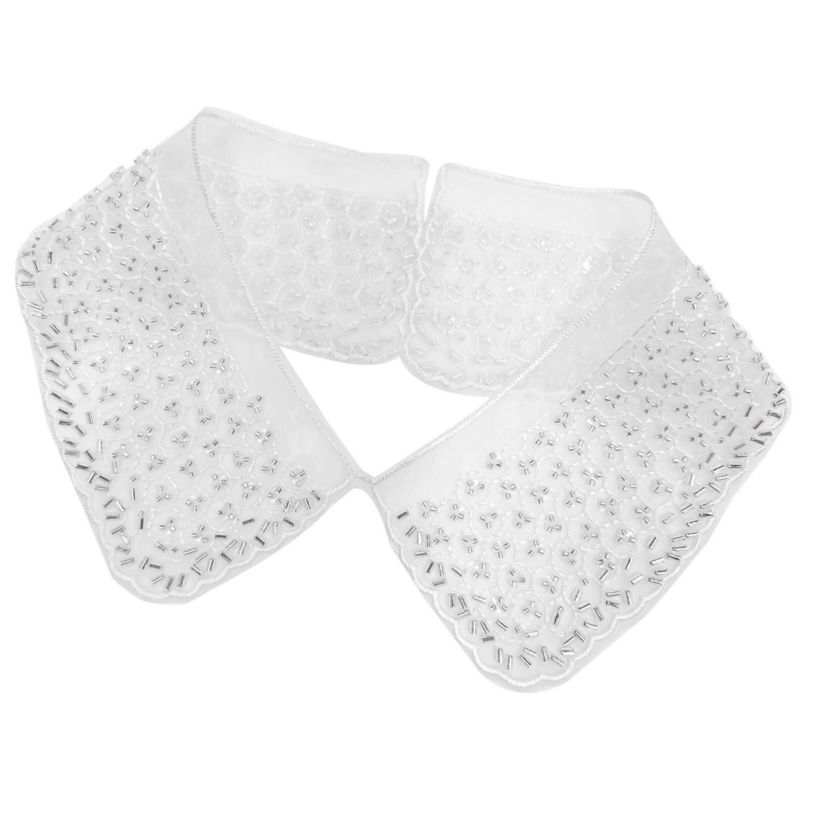 

Элегантное вышитое бисером ложное ожерелье-воротник для женщин, съемная блузка с лацканами, искусственный воротник, чокер, аксессуар для одежды 3