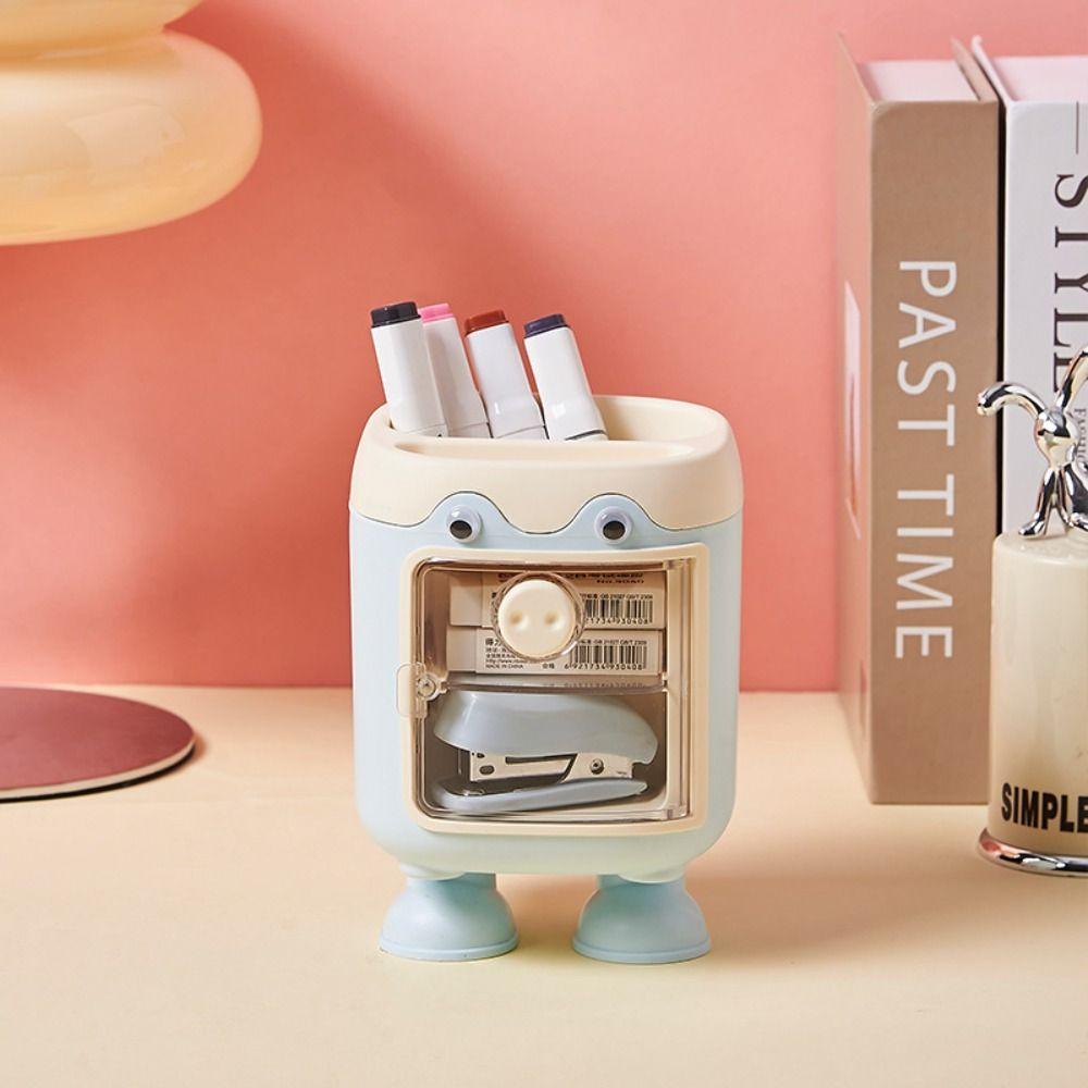 Plastic Pen Holder Multifunctional Pen Container Cartoon Storage Tank  School Office