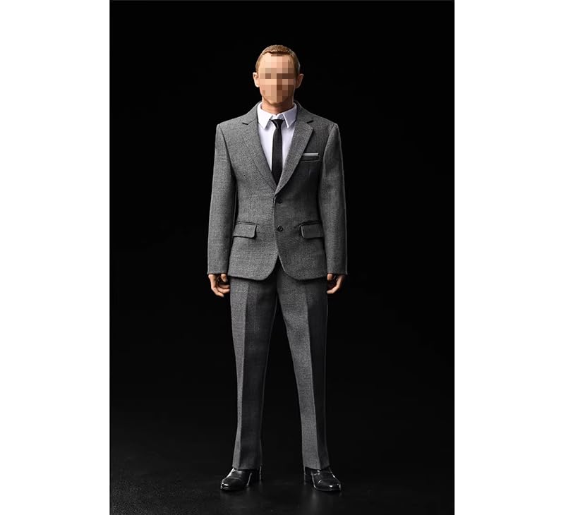1HAMRETHYPPZ/6 Figure Accessories/Men's Suit Outfit Set: Suit, Agent Suit, Fashion Suit, Dinner Suit, Wedding Suit (Head and Body Not Included) Gray