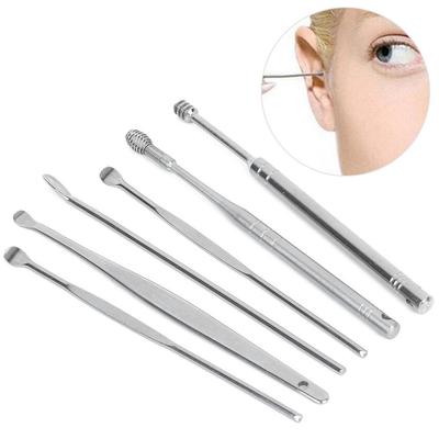 6 Pcs Spiral Head Ear Wax Pickers Stainless Steel Earwax Removal Kit Ear Wax Remover  Safe Cleaning
