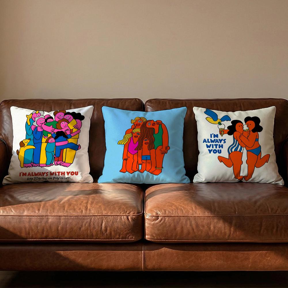 Embrace Creativity Cushion Cover Soft Reversible Durable Pillow Cover MultiScene Use for Home Car Daily Comfort