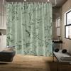 Vintage Botanical Shower Curtain - Light Green, White Flowers & Leaves, Polyester,  Elegant Bathroom Decor