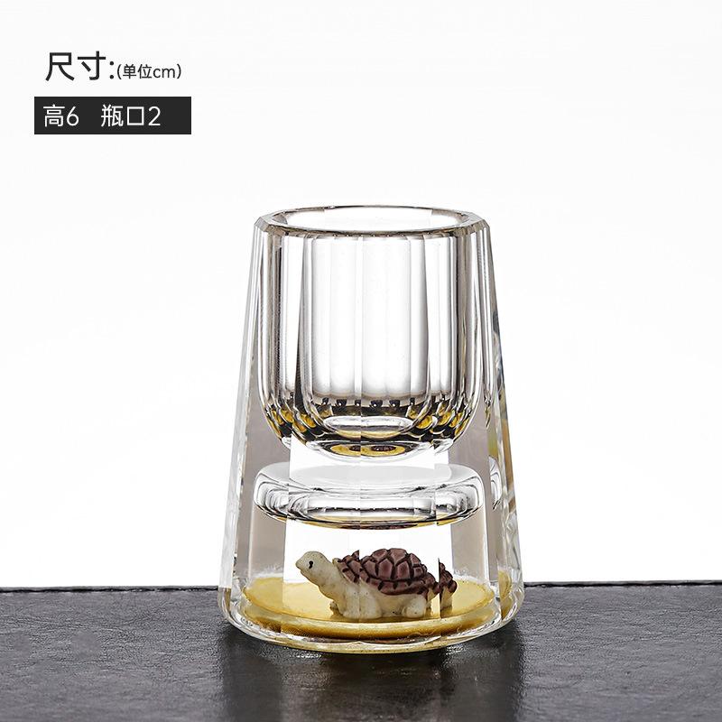 Creative Crystal Baijiu Cup High-Grade Jinshan Cup Gold Foil Baijiu Cup Household One-Bite Cup Set Wine Set Gift Box Packaging