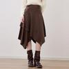Betu Women's Suede A-Line Skirt with Belt