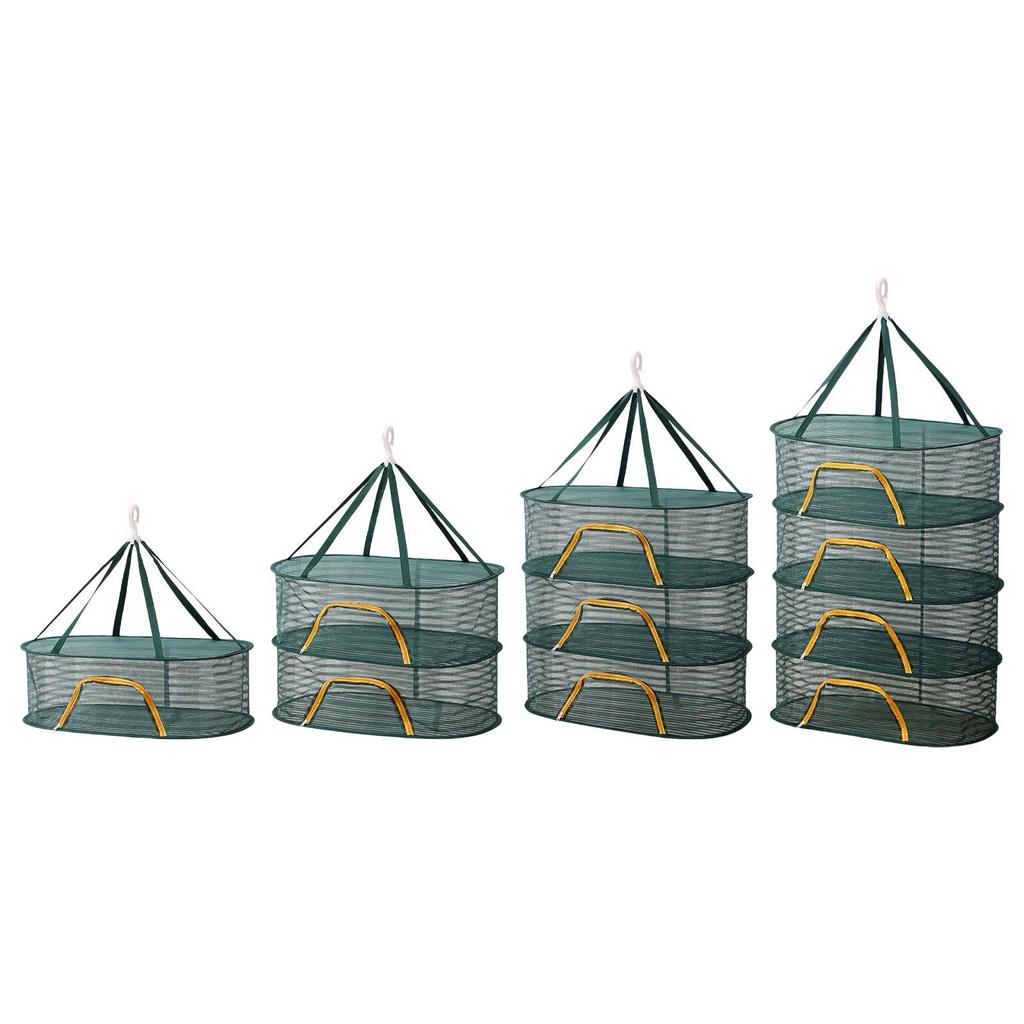 Fishing Drying Net Large Capacity Dryer Foldable Lightweight Multifunction Hanging Mesh Net for Tea Spices Fruits Tableware Meat