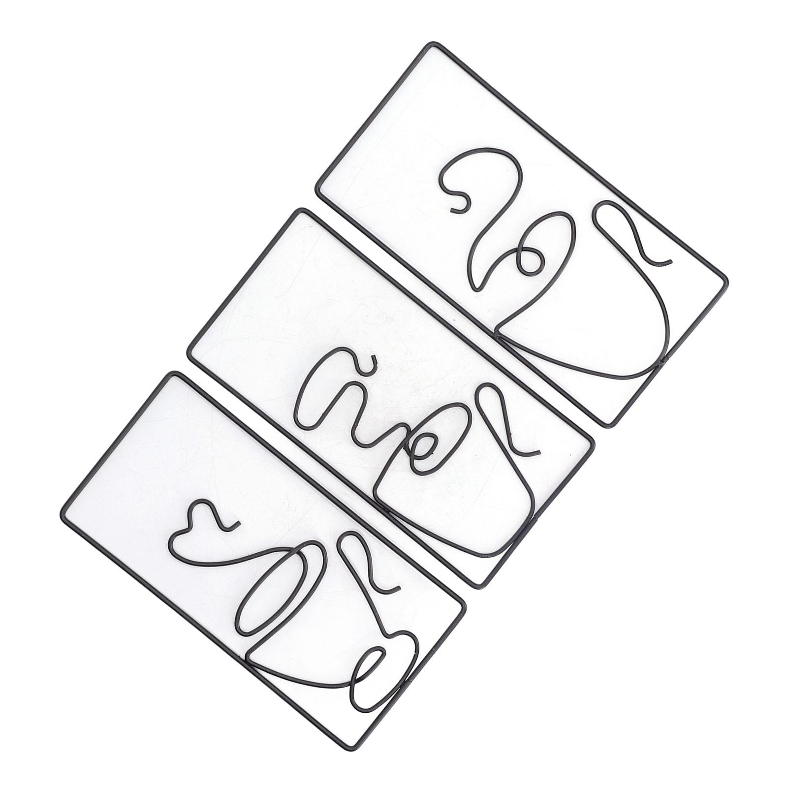 

3 шт. Черный металлический настенный декор Полый дизайн Изысканные детали Настенные украшения для ванной комнаты, гостиной, домашнего офиса