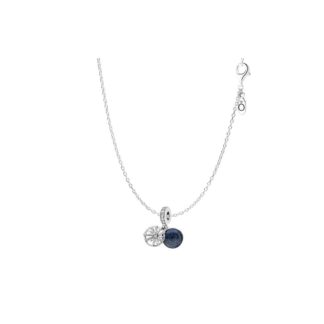 Pandora Eye-Catching Wish 925 Silver Necklace Set Women necklaces Blue 59730