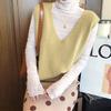 Spring and Autumn Fashion All-match Vest Women's Short Knit Waistcoat Solid Color Sleeveless Women's Sweater
