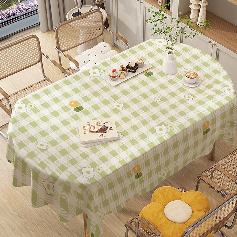 Cartoon Tablecloth Waterproof And Oil-Proof Leave-In Cream Tablecloth Dining Table Cloth Pvc Coffee Table Cloth Kindergarten Plaid Chair