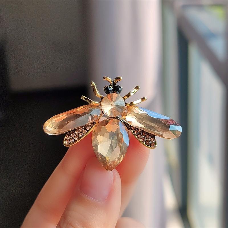Glass Acrylic Insect Bee Brooch Delicate Same Insect Brooch With Diamonds Rhinestone Pin