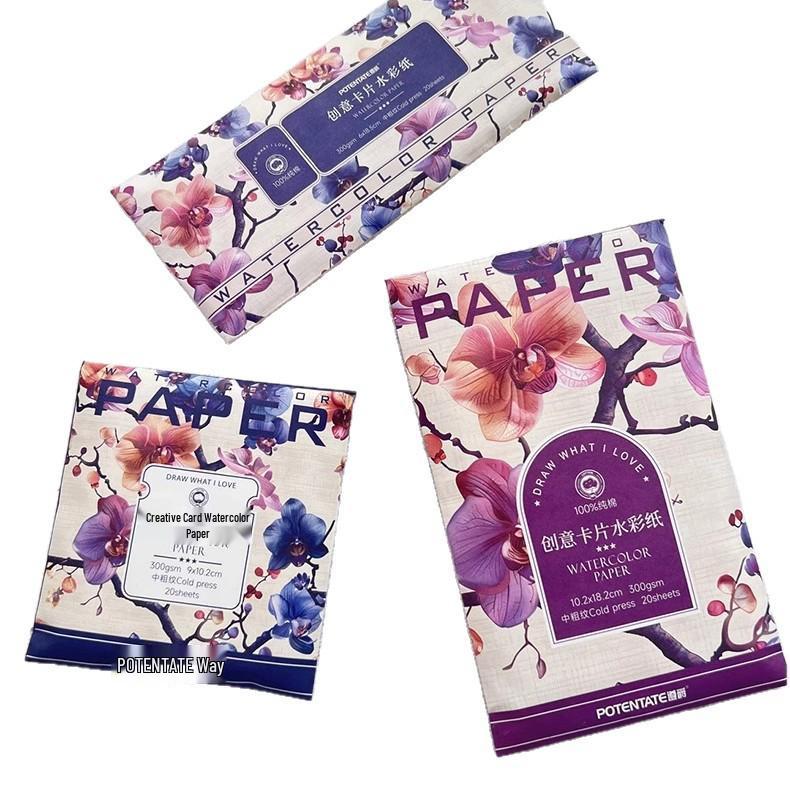 Zun Jue 300g Cotton Medium Rough Texture Watercolor Paper - DIY Blank Postcard Card.