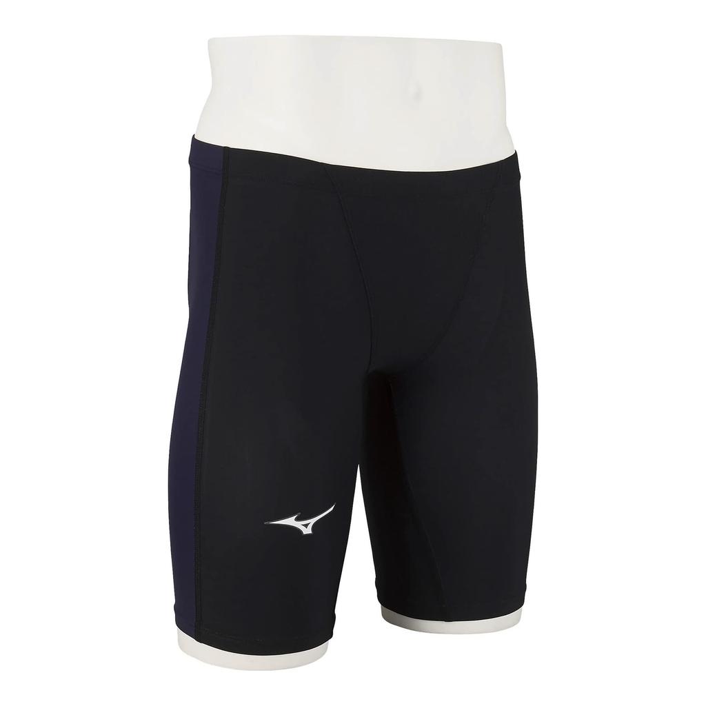 Mizuno Half Spats Size FINA Swimming Men's MX-SONIC II (N2MB2011), XS, Black/Navy, (International Federation) Approved.