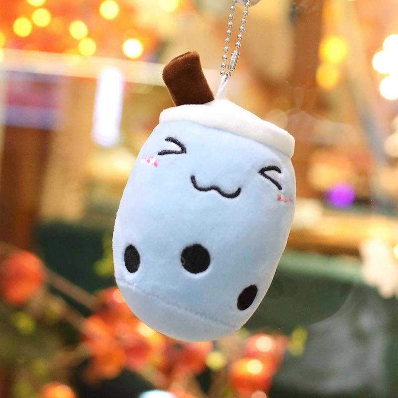 Cute Milk Tea Cup Pendant Plush Toy Cartoon Milk Tea Doll Bag Pendant Keychain