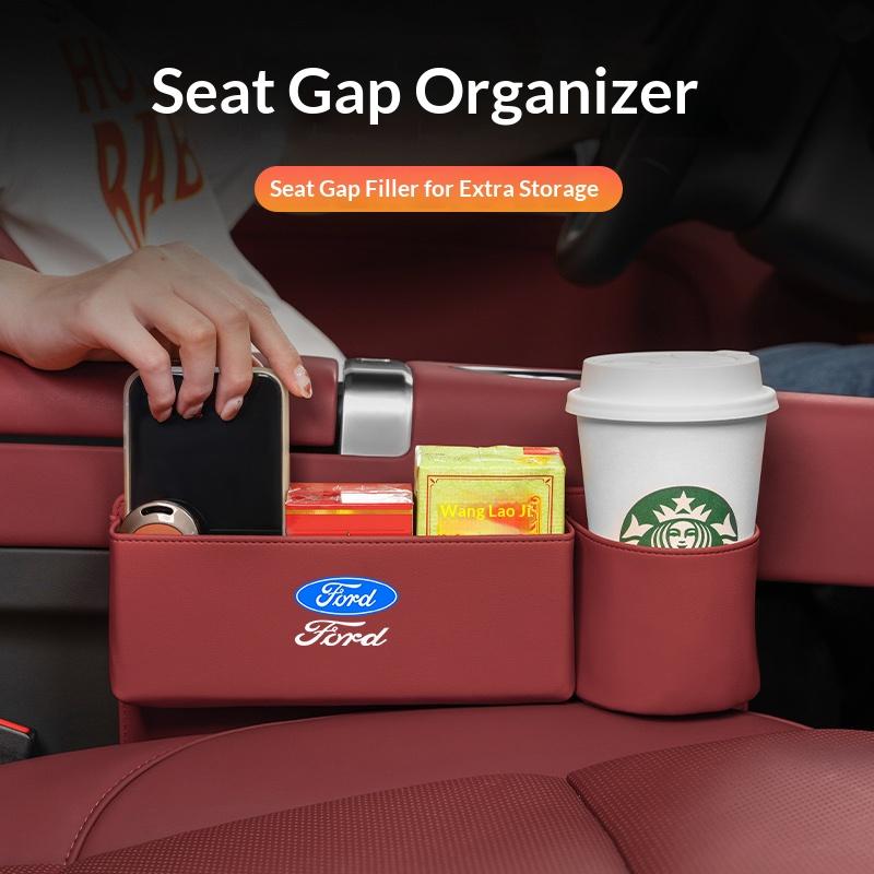 For Ford Mondeo Focus Explorer Escape Kuga Everest Bronco F-150 Ranger Transit Car Leather Seat Gap Storage Box CVX1