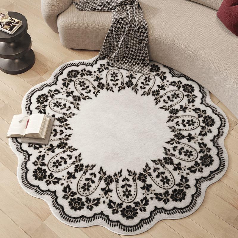 Special-shaped Living Room Carpet French High-grade Coffee Table Leisure Area Soft Mat Study Bedroom Bedside Plush Rug Alfombra