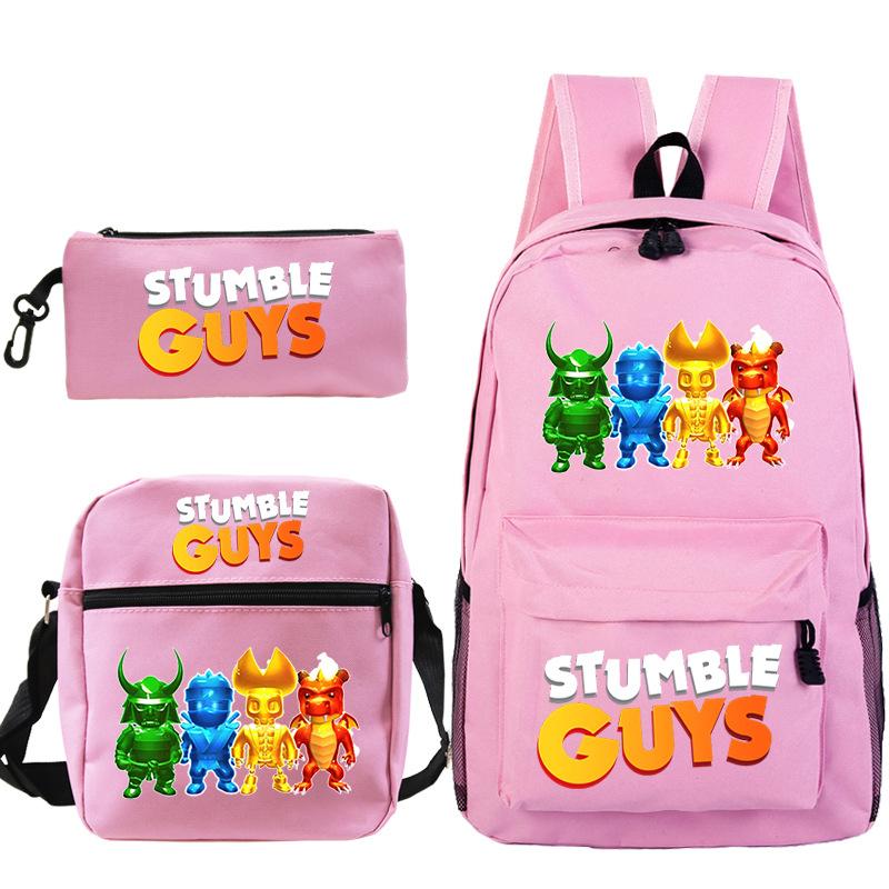 Popularny gadżet do gry Stumble Guys Collision Party Drukowany tornister Plecak studencki Zestaw trzyczęściowy