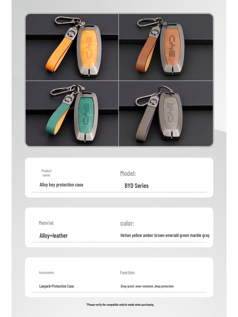 BYD Car Key Metal Protective Cover for Yuan Pro, D1, Qin Plus, E1, E2 Models