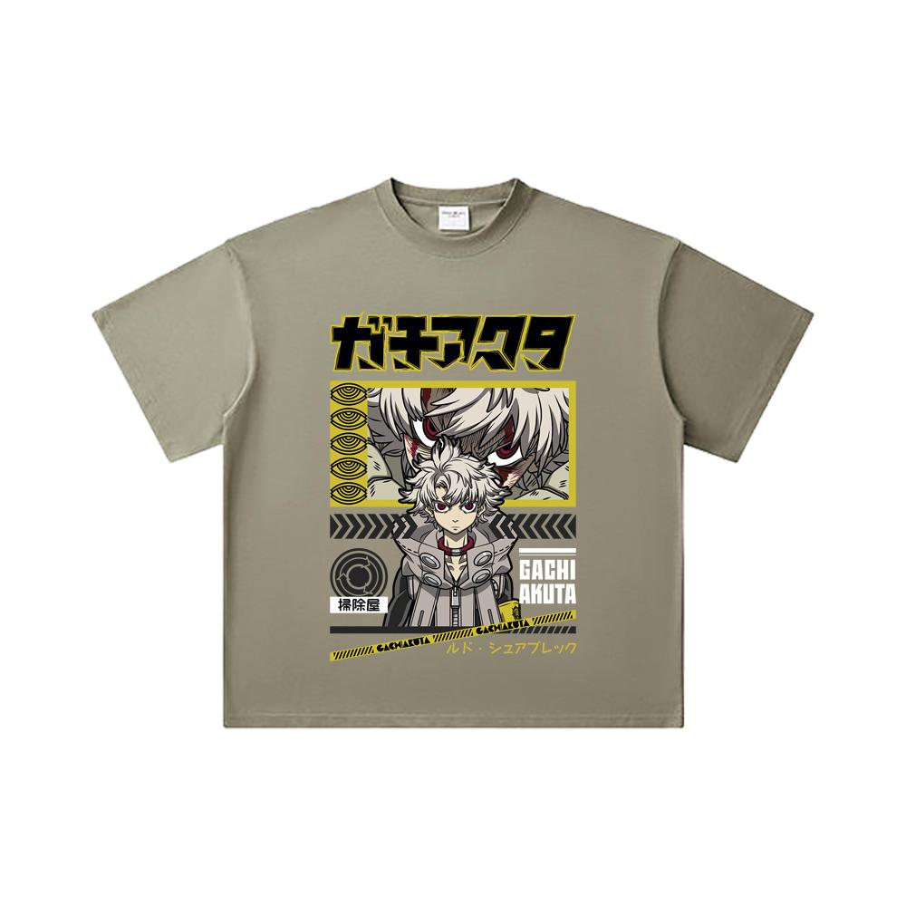 260 GSM Double Yarn 32 Count 100% Cotton Gachiakuta V10 Rudo Print Unisex Heavy Cotton T Shirt