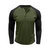 Men's Casual Sporty Color-blocked Top, Men's Round-neck Long-sleeved Top