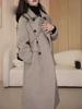 Hepburn-Style Double-Breasted Cashmere Coat for Women - 2024 Autumn/Winter Mid-Length Woolen Elegance