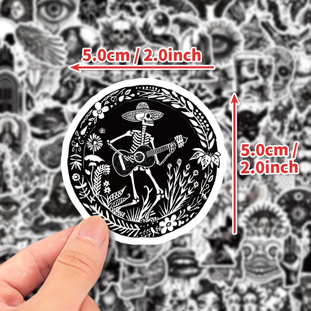 10/50/100 Stück Graffiti Schwarze Gothic Punk Aufkleber für DIY Koffer Wasserflasche Handy Gitarre Laptop Auto Motorrad Skateboard