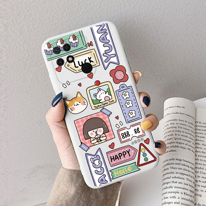 Case For Redmi 10 10C 10A Cute Heart Flower Back Cover Soft Silicone Matte Protective Funda For Xiaomi Redmi 10C Redmi10 Bag