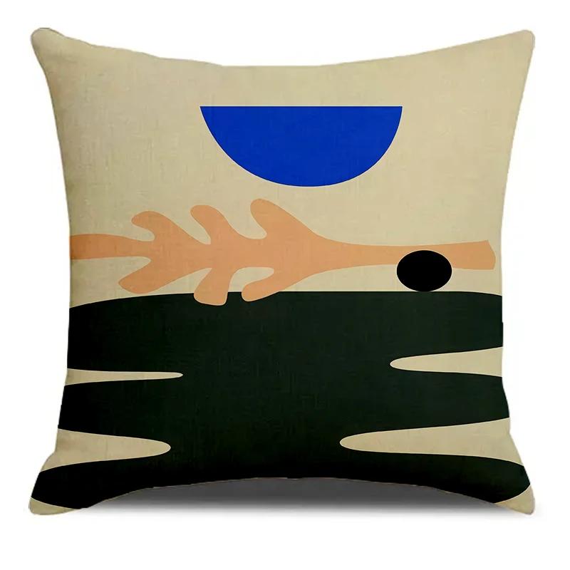 

Абстрактная живопись Арт-паттерн Принт Мягкая квадратная наволочка Смесовый чехол для подушки Наволочка Гостиная Домашний декор 66x66cm