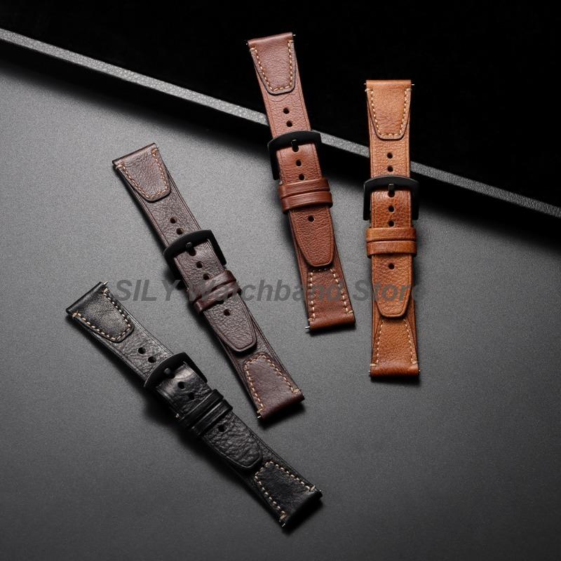 For Seiko Quick Release Leather Watchband for Rolex 18/20/22mm Men Wristband Bracelets Universal Leather Watch Strap Accessories